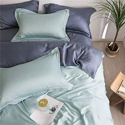 Tencel Bettbezug 4-teilig – leichte Eisseide Sommer-Bettwäsche, einfarbig Fruchtorange, 150 × 200 cm (Quiltkern)