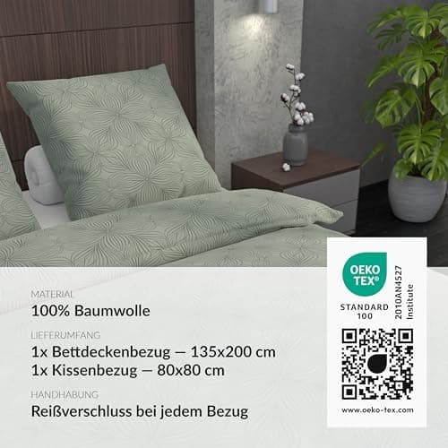 LARAWELL Bettwäsche-Set 135x200 Baumwolle