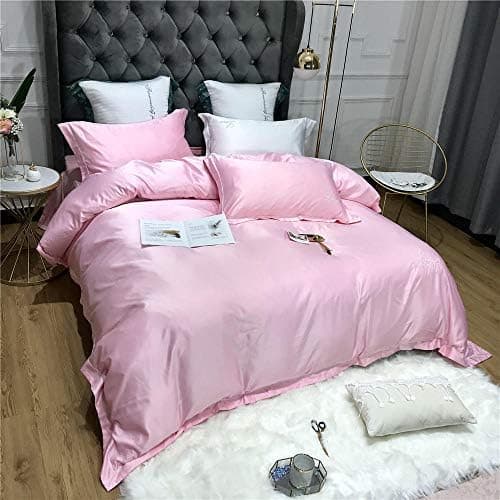 AB Version Bettwäsche-Set 4‑teilig – Pure Cotton Washed Silk, einfarbig für 1,5 m Bett