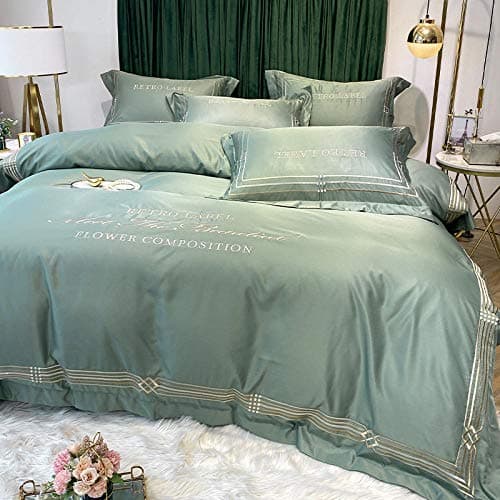 Tencel-Bettwäsche 4‑teilig – nordischer Stil, Eisseide (Sommer) seidig & atmungsaktiv – Bettbezug 200×230 cm (für 1,8 m