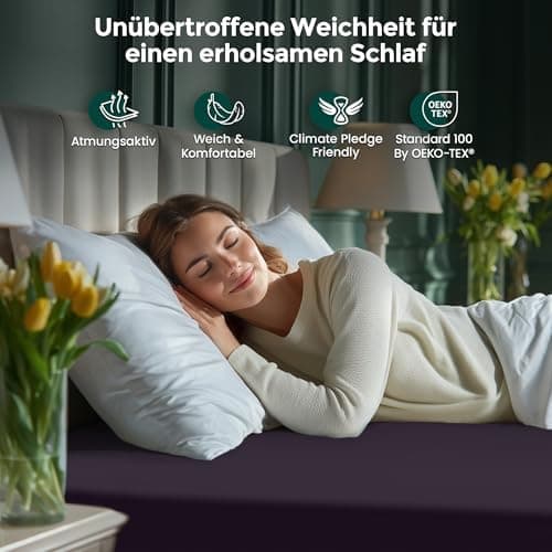 Utopia Bedding Spannbettlaken 120 x 200 cm für Matratzen bis 30 cm – gebürstete Mikrofaser, OEKO‑TEX® STANDARD 100