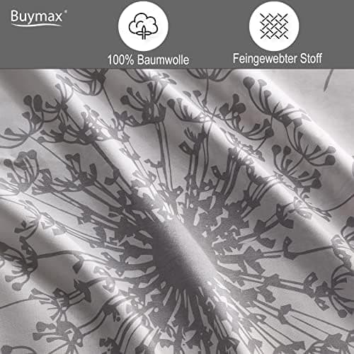 Buymax® Bettwäsche 200x200 3‑teilig (inkl. 2 x 80x80) – 100% Baumwolle Renforcé, OEKO‑TEX STANDARD 100