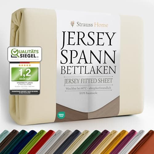 Jersey-Spannbettlaken / Spannbetttuch – 100% Baumwolle, 180x200–200x200 cm