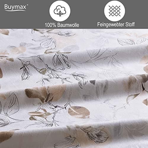 Buymax® Bettwäsche 200x200 3‑teilig (inkl. 2 x 80x80) – 100% Baumwolle Renforcé, OEKO‑TEX STANDARD 100