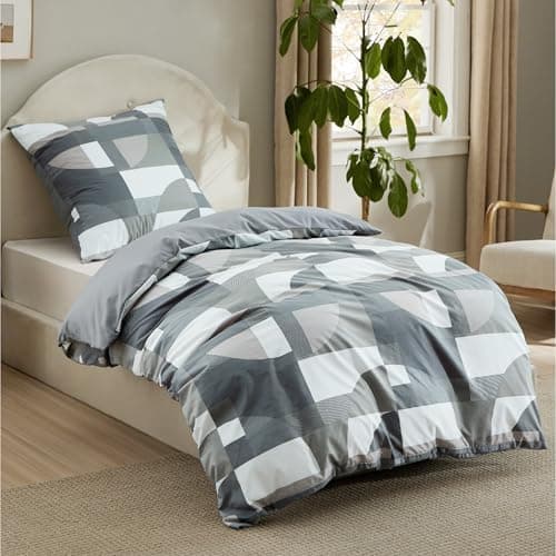 BEDSURE Bettwäsche-Set 135x200 (4-teilig) – Wendebettwäsche OEKO-TEX STANDARD 100 mit Reißverschluss, 2×80x80 Kissenbezü