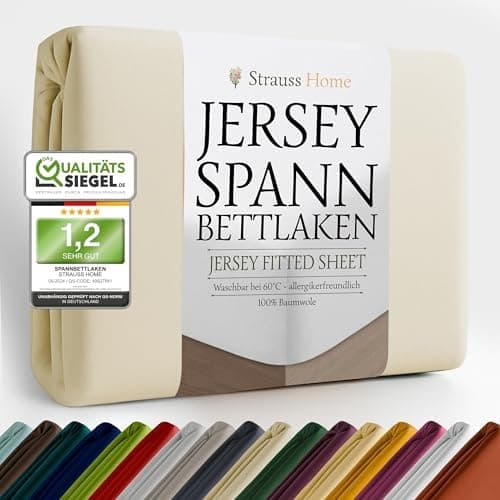 Jersey-Spannbettlaken / Spannbetttuch – 100% Baumwolle, 180x200–200x200 cm