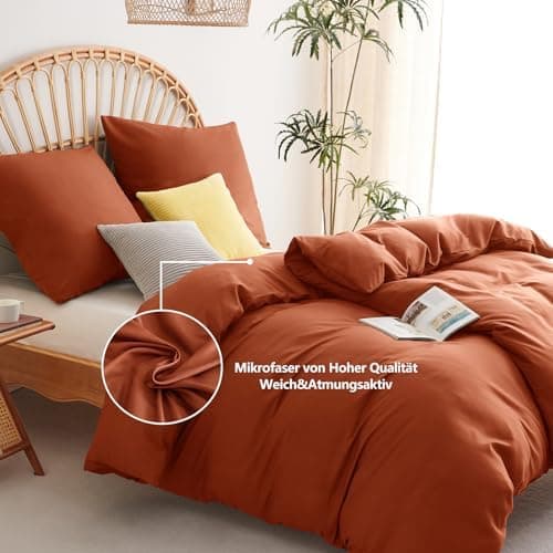 WAVVE Bettwäsche 135x200 – 4‑teiliges Mikrofaser‑Set Anthrazit (inkl. 2×80×80 cm Kissenbezüge) mit Reißverschluss, OEKO‑