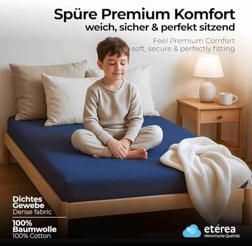 etérea Jersey-Spannbettlaken 80x200 cm Weiß – 100% Baumwolle, OEKO-TEX MADE IN GREEN & STANDARD 100