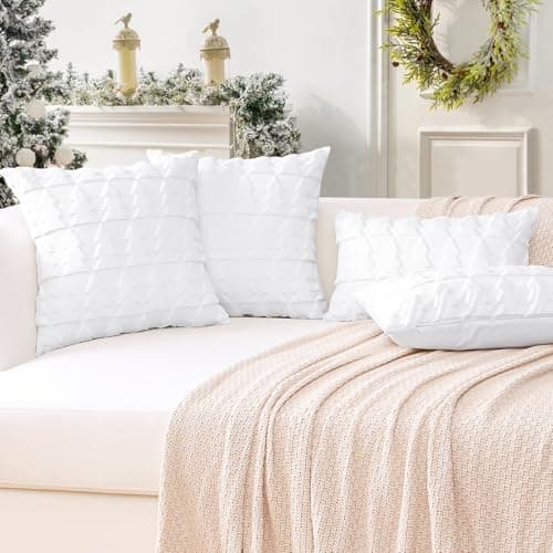 Artscope 2er-Set Kissenbezüge (40x40 cm) – weicher Kurzplüsch Wollsamt, Schneeflocke Creme Beige