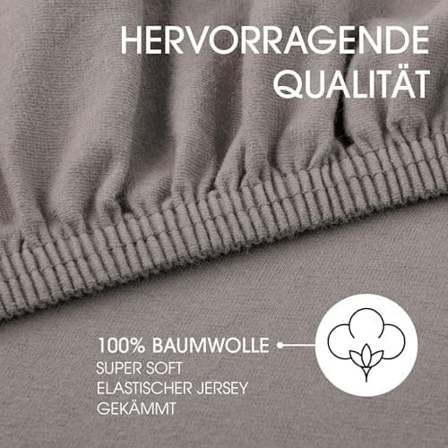 CelinaTex Jersey-Spannbettlaken 90x200–100x200 cm bis 26 cm Matratzenhöhe | 100% gekämmte Baumwolle | OEKO‑TEX STANDARD