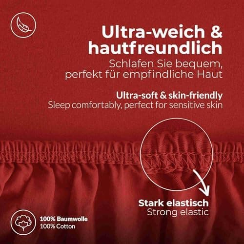 etérea Jersey-Spannbettlaken 80x200 cm Weiß – 100% Baumwolle, OEKO-TEX MADE IN GREEN & STANDARD 100