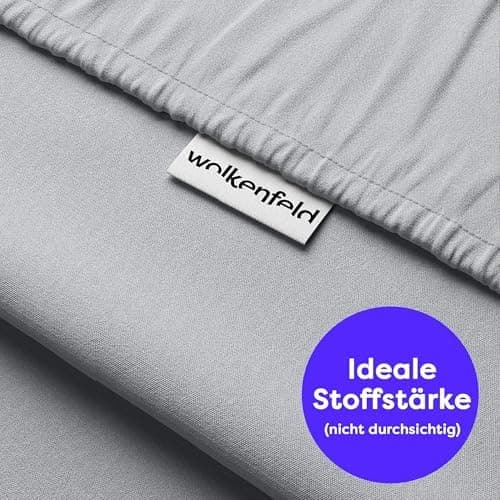 Wolkenfeld Spannbettlaken 180x200–200x220 cm | Premium Jersey-Baumwolle mit 5% Lycra | Für Matratzen bis 40 cm – Anthraz