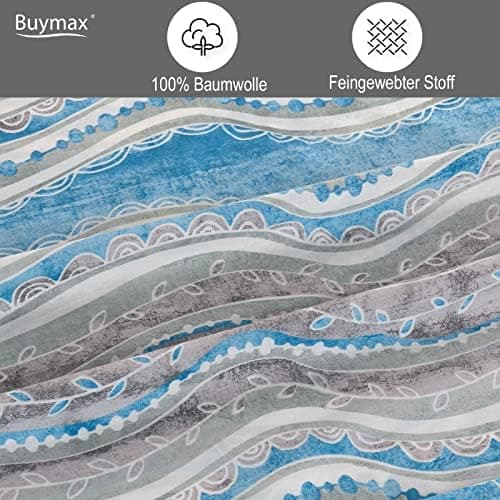 Buymax® Bettwäsche 200x200 3‑teilig (inkl. 2 x 80x80) – 100% Baumwolle Renforcé, OEKO‑TEX STANDARD 100