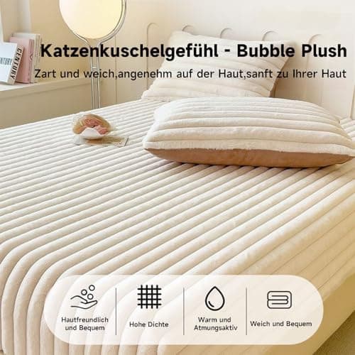 Premium Plüsch-Spannbettlaken 120x200 cm (für Matratzhöhe 5–28 cm) – weich & hautfreundlich, inkl. Kissenbezug-Paar