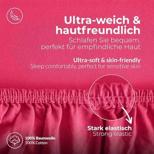etérea Jersey-Spannbettlaken 80x200 cm Weiß – 100% Baumwolle, OEKO-TEX MADE IN GREEN & STANDARD 100