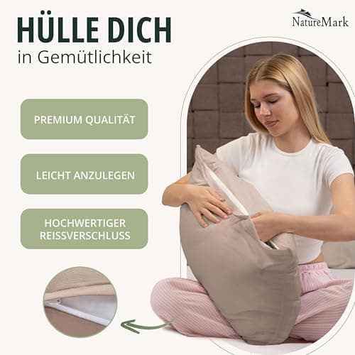 NatureMark Jersey Kissenbezüge – weich & atmungsaktiv, hautfreundlich – 40x40 cm, Anthrazit