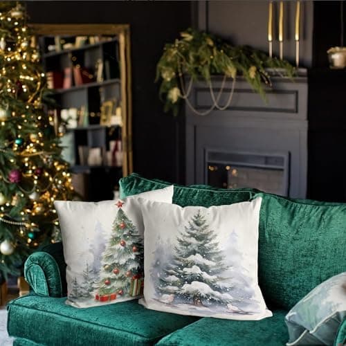Aitsite 4er-Pack Weihnachts-Kissenbezüge 45 x 45 cm – Winterliche Dekoration für Sofa & Wohnzimmer