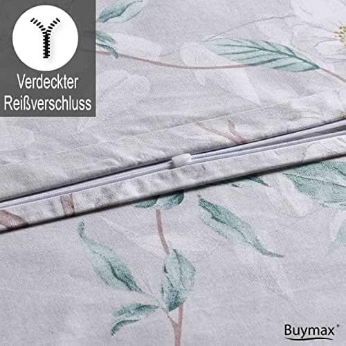 Buymax® Bettwäsche 200x200 3‑teilig (inkl. 2 x 80x80) – 100% Baumwolle Renforcé, OEKO‑TEX STANDARD 100