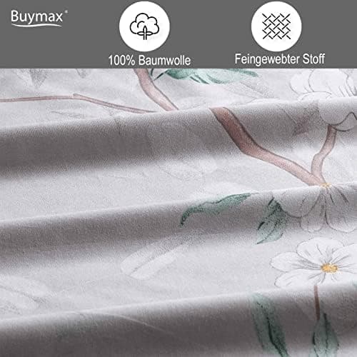 Buymax® Bettwäsche 200x200 3‑teilig (inkl. 2 x 80x80) – 100% Baumwolle Renforcé, OEKO‑TEX STANDARD 100