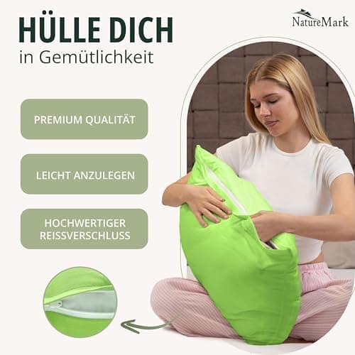 NatureMark Jersey Kissenbezüge – weich & atmungsaktiv, hautfreundlich – 40x40 cm, Anthrazit
