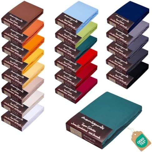 AVANTGARDE Spannbettlaken 180x200–200x220 cm, 40 cm Steg – 100% Jersey-Baumwolle 170 g/m², OEKO-TEX – passend für Boxspr