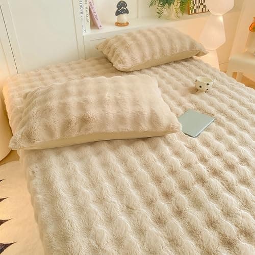 Frottee-Spannbettlaken 90×200 cm – Luxus Kuschelbettlaken aus Premium-Kunstfell, ultraweich & flauschig, passend für Mat