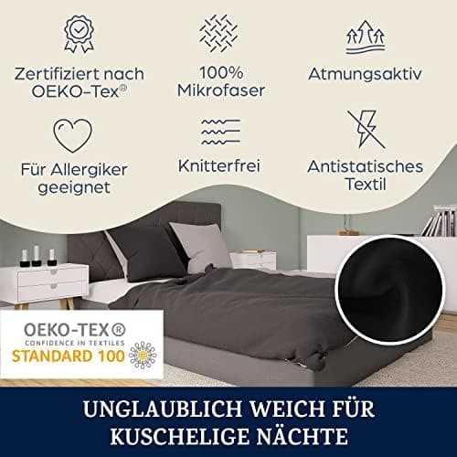 sleepwise Bettwäsche 135x200 Mikrofaser – ÖKO‑TEX zertifiziert, bügelfrei & knitterfrei, 2‑tlg. (inkl. 80x80 cm Kissenbe