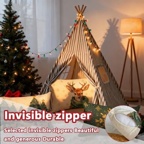 4er Set Kissenbezüge Weihnachten 40×80 cm – festliche Kissenhüllen für Sofa & Wohnzimmer