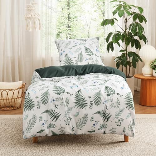 BEDSURE Bettwäsche-Set 135x200 (4-teilig) – Wendebettwäsche OEKO-TEX STANDARD 100 mit Reißverschluss, 2×80x80 Kissenbezü