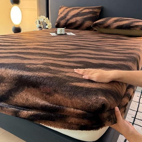 Luxus Kaninchenfell Spannbettlaken – ultraweich, flauschig & warm – 150 x 200 cm (Spannbettlaken + Kissenbezug-Paar)