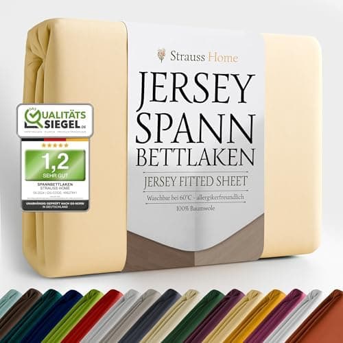 Jersey-Spannbettlaken / Spannbetttuch – 100% Baumwolle, 180x200–200x200 cm