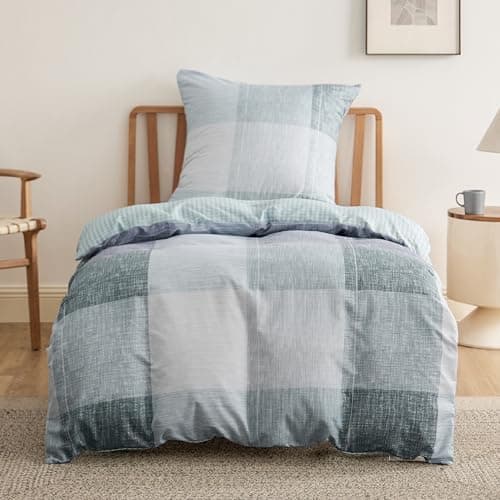 BEDSURE Bettwäsche-Set 135x200 (4-teilig) – Wendebettwäsche OEKO-TEX STANDARD 100 mit Reißverschluss, 2×80x80 Kissenbezü