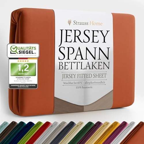 Jersey-Spannbettlaken / Spannbetttuch – 100% Baumwolle, 180x200–200x200 cm