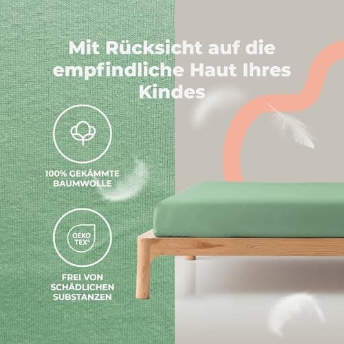 Soft Dream Spannbettlaken 90x200 cm Dunkelgrau – 100% gekämmte Baumwolle Jersey – für Kinder- & Juniorbett