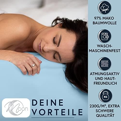 MOON-Luxury Spannbettlaken/Spannbetttuch Jersey-Stretch 230 g/m² OEKO-TEX – anthrazit, 90×200–100×220
