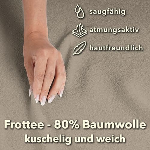STUDIO Basic Frottee-Spannbettlaken 90 x 200 cm – weiches 80% Baumwolle/20% Polyester, elastisch & bügelfrei, OEKO-TEX f