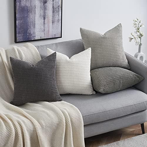 Topfinel Kissenbezüge 40x40 cm 4er-Set Rosa – Cord-Optik, flauschig, GRS‑zertifiziert