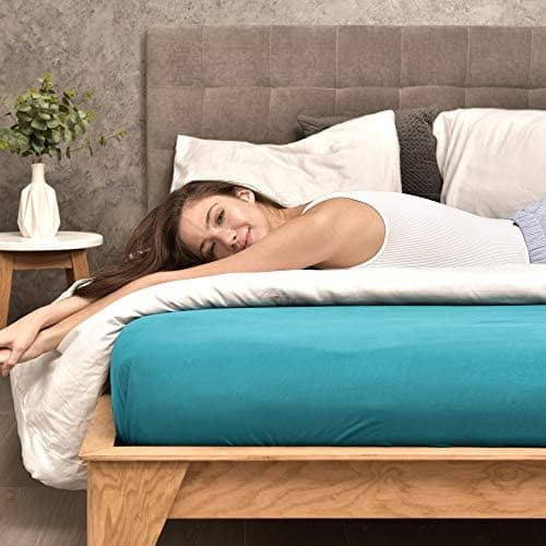leevitex® Spannbettlaken 180x200–200x200 cm | 100% Jersey-Baumwolle | für Matratzen bis 25 cm