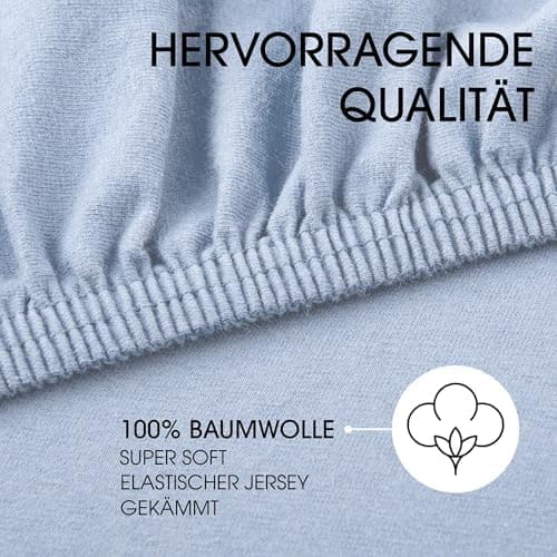 CelinaTex Jersey-Spannbettlaken 90x200–100x200 cm bis 26 cm Matratzenhöhe | 100% gekämmte Baumwolle | OEKO‑TEX STANDARD
