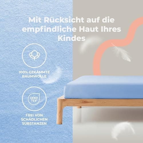 Soft Dream Spannbettlaken 90x200 cm Dunkelgrau – 100% gekämmte Baumwolle Jersey – für Kinder- & Juniorbett