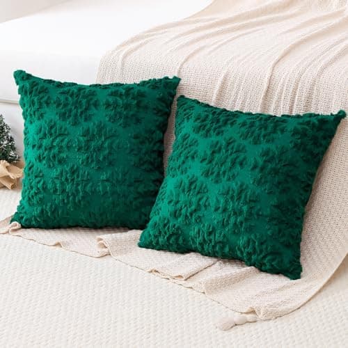 Artscope 2er-Set Kissenbezüge (40x40 cm) – weicher Kurzplüsch Wollsamt, Schneeflocke Creme Beige