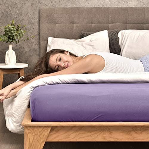 leevitex® Spannbettlaken 180x200–200x200 cm | 100% Jersey-Baumwolle | für Matratzen bis 25 cm