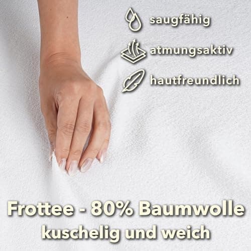 STUDIO Basic Frottee-Spannbettlaken 90 x 200 cm – weiches 80% Baumwolle/20% Polyester, elastisch & bügelfrei, OEKO-TEX f