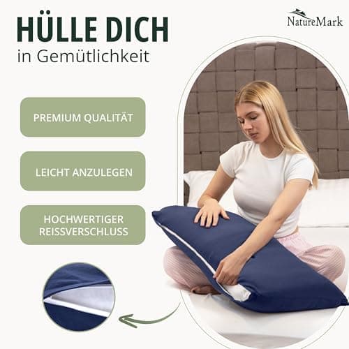 NatureMark Jersey Kissenbezüge – weich & atmungsaktiv, hautfreundlich – 40x40 cm, Anthrazit