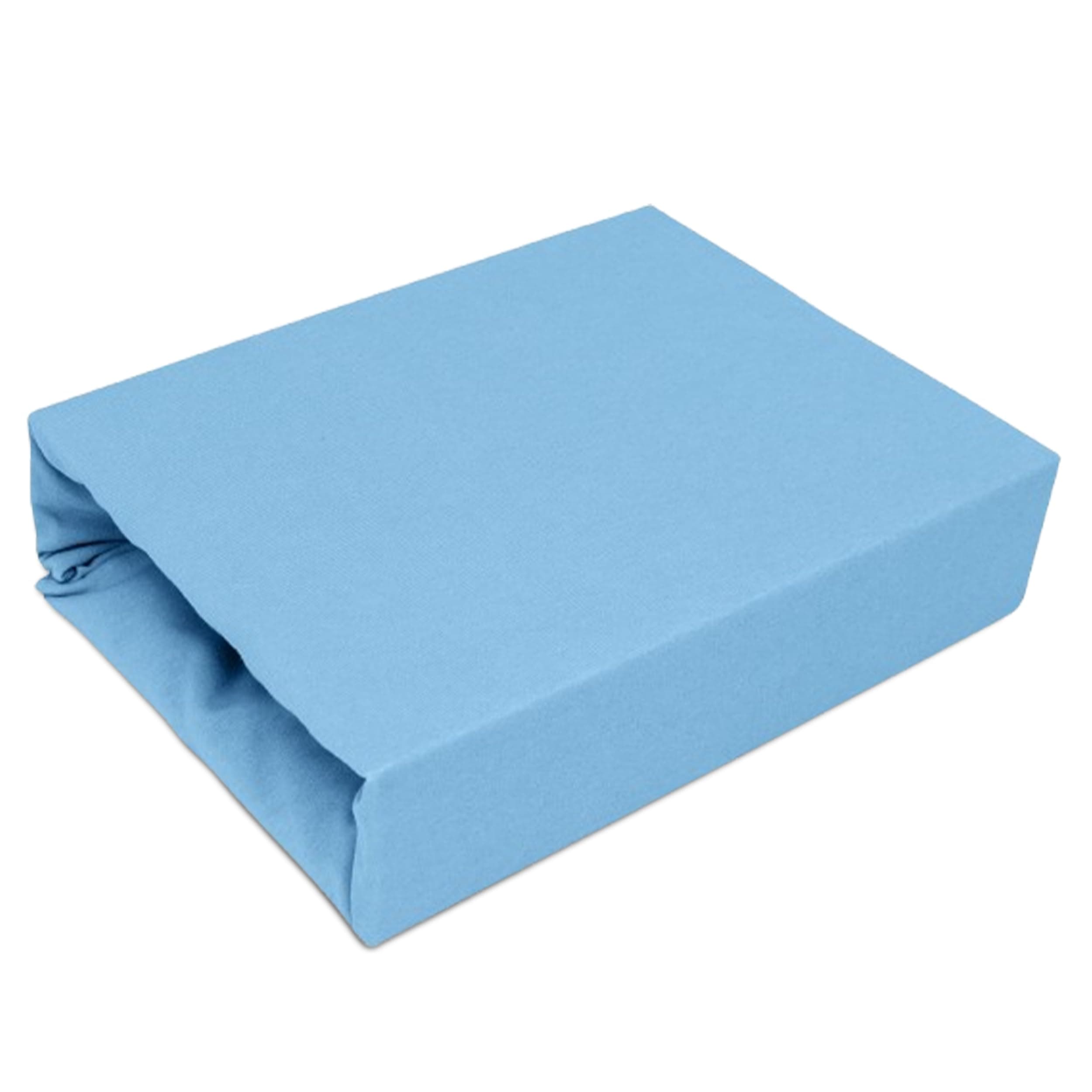 Best for Kids Spannbettlaken – 100% Baumwolle Jersey, 200x220 cm (Hellblau)