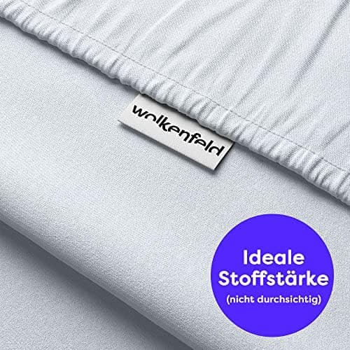 Wolkenfeld Spannbettlaken 180x200–200x220 cm | Premium Jersey-Baumwolle mit 5% Lycra | Für Matratzen bis 40 cm – Anthraz