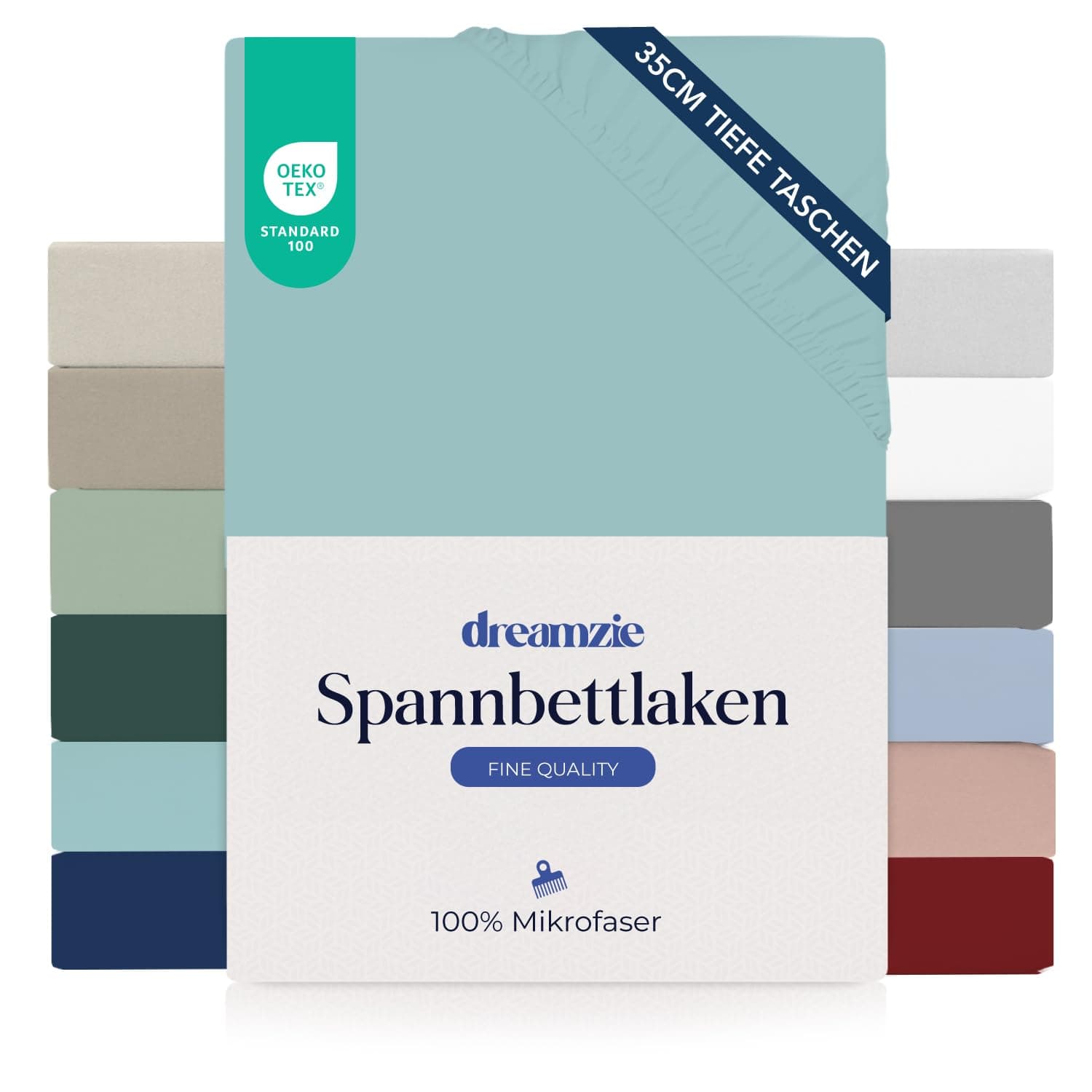 Dreamzie Spannbettlaken – 100% Mikrofaser, 35 cm Tiefe Tasche