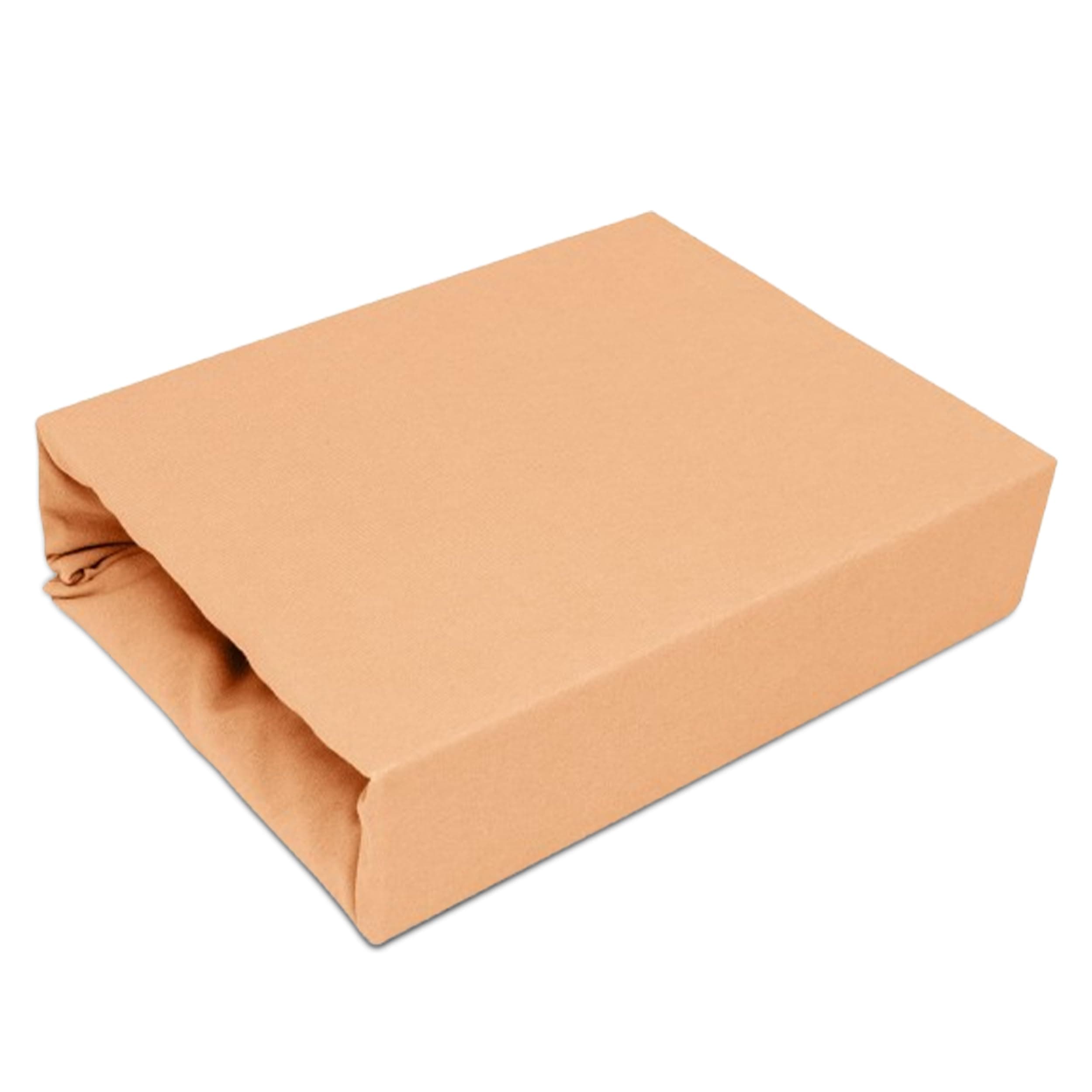 Spannbettlaken 100% Baumwolle Jersey für Kinder – 22 Farben, 9 Größen (u.a. 200×220), Lachs