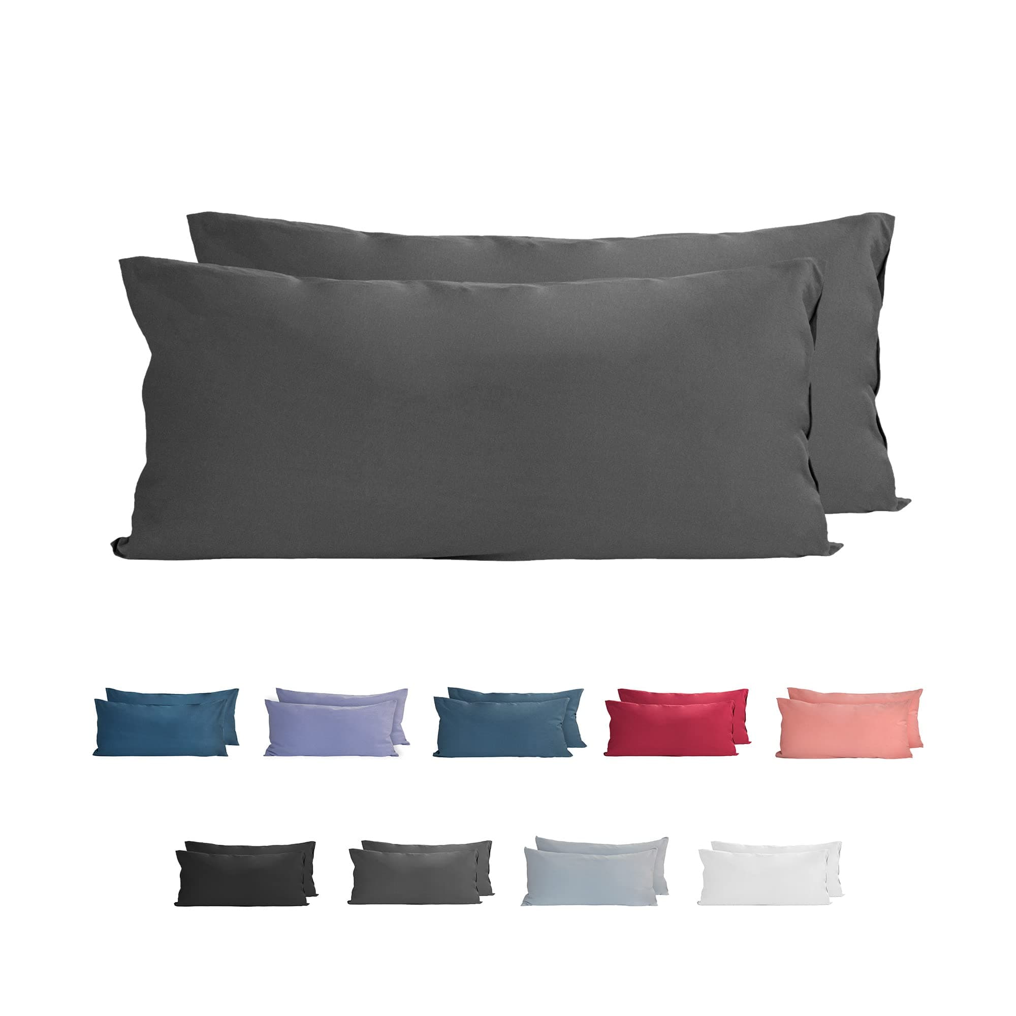Komfortec Kissenbezüge 2er Set – 100% Baumwolle Premium Jersey (150 g/m²), superweich – OEKO‑TEX STANDARD 100