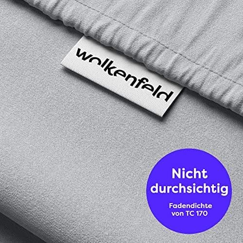 Wolkenfeld Baumwolle-Bettwäsche 135x200 mit Kissenbezug 80x80 – Atmungsaktiv, Hautfreundlich & Pflegeleicht – Hellgrau